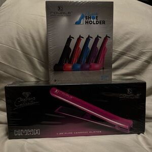 Ion, Infrared, Cool Tip, Nano Tech Straightener Pink and Hot Iron Holder Blue